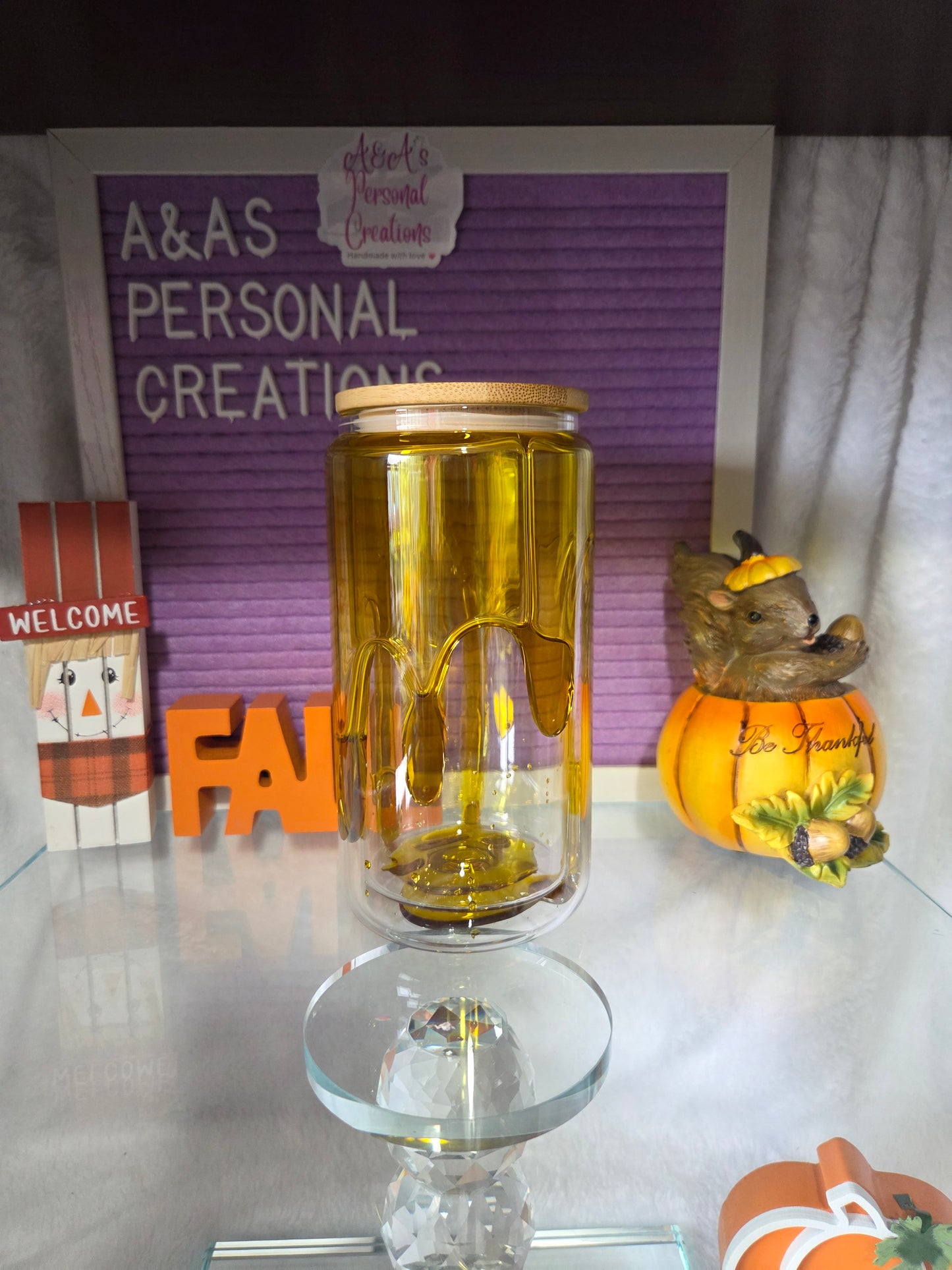 Honey drip glass