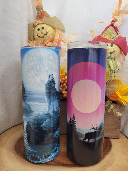 Custom glow in the dark tumbler (blue glow)