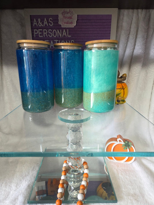 Beach snowglobe glass