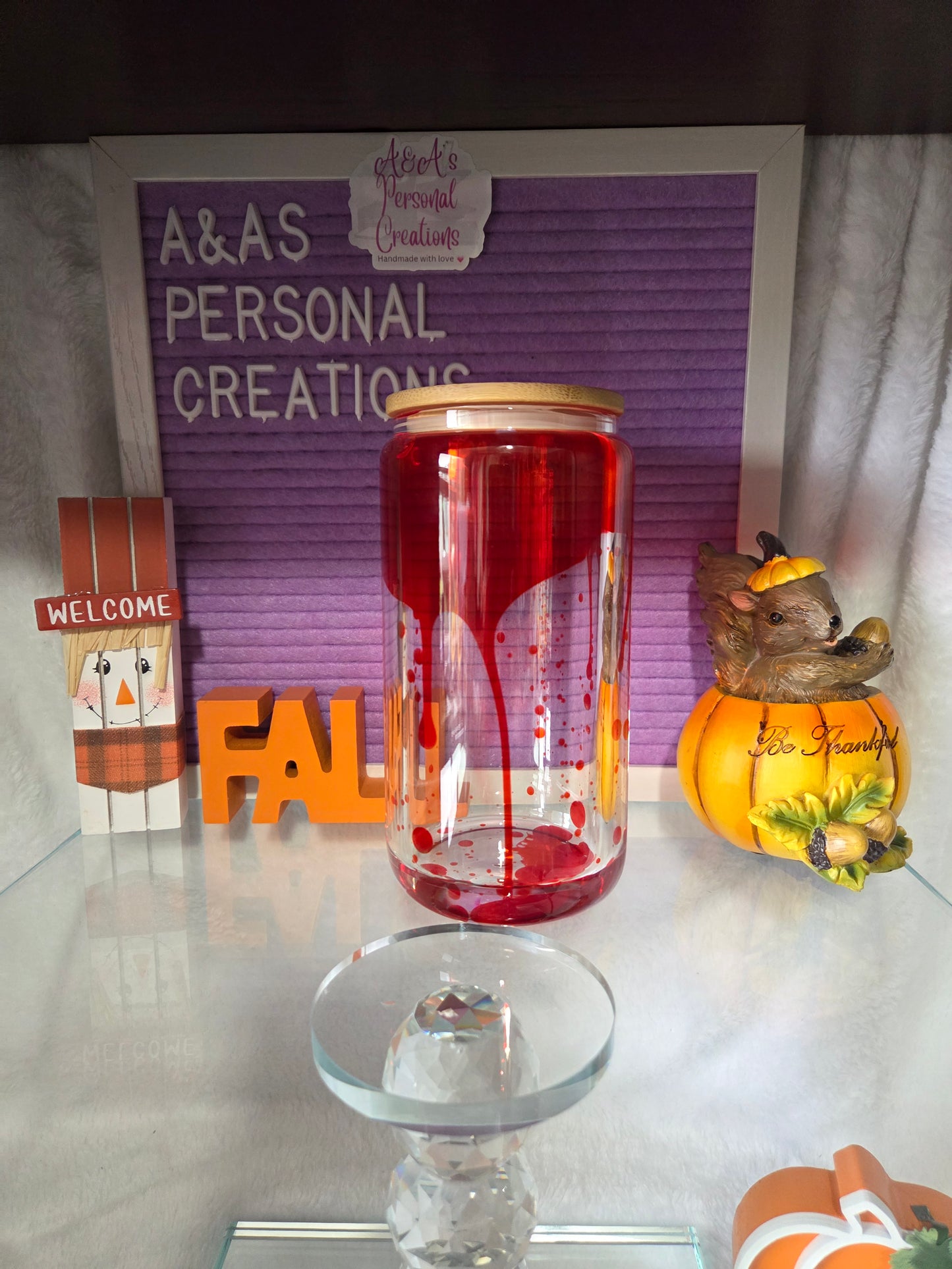 Blood drip glass