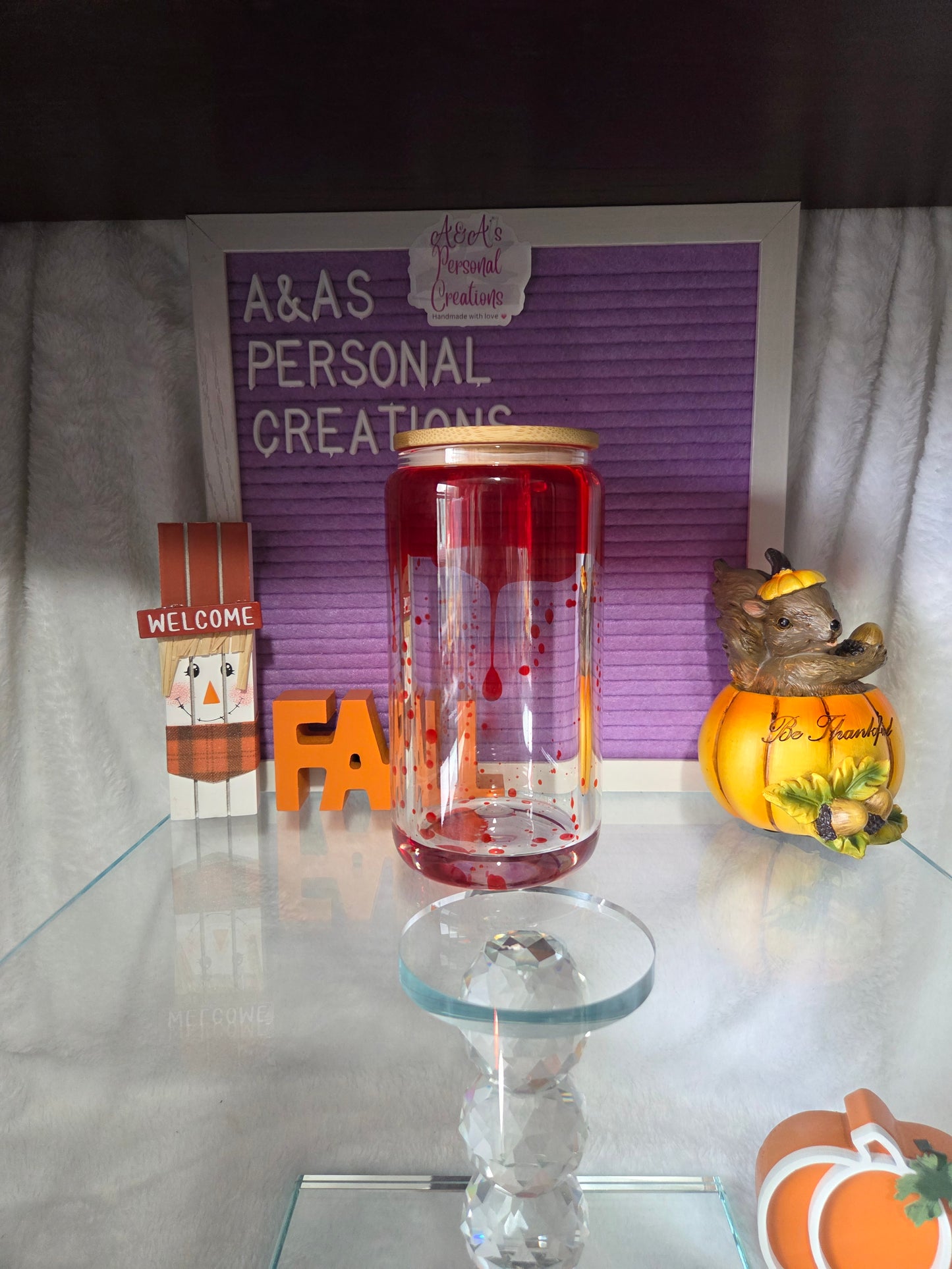 Blood drip glass